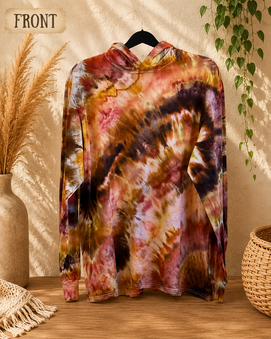 LS T-Shirt Hoodie — Hand Dyed— (XXL) Gold/Brown