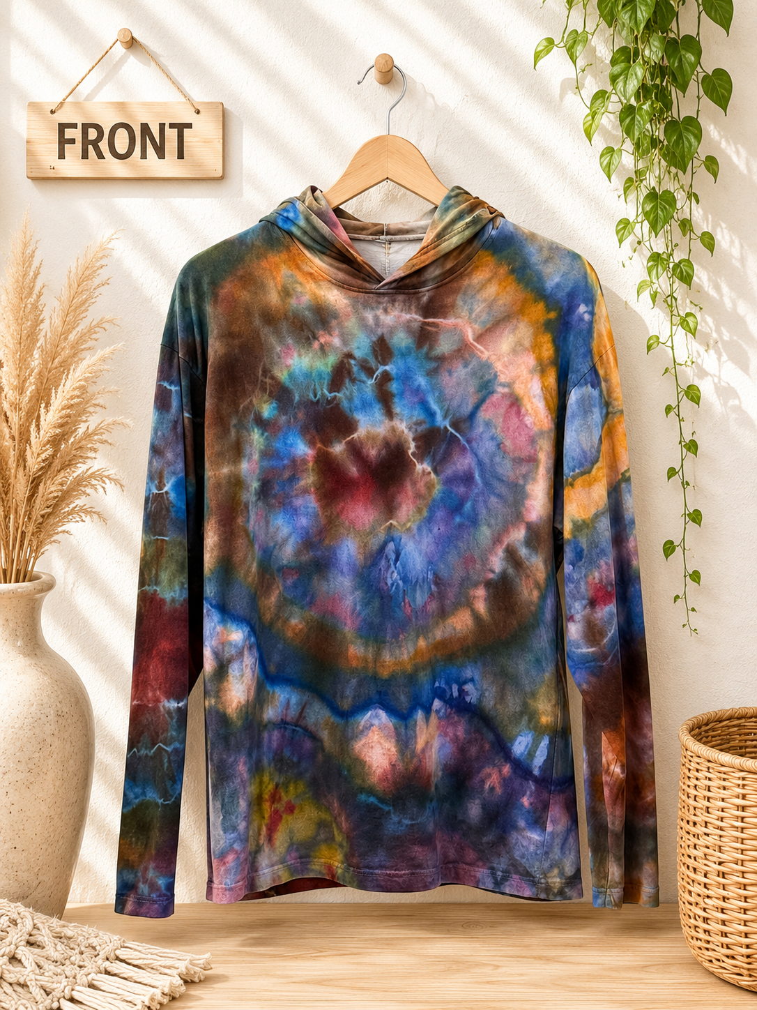 LS T-Shirt Hoodie — Hand Dyed — (Medium)