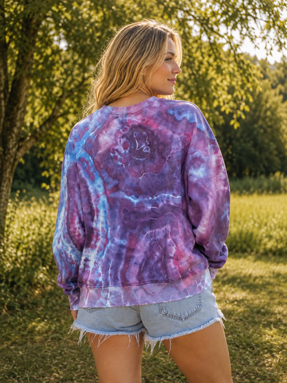 Crewneck Sweatshirt w/ pockets Plum Aura Ripple (XL)