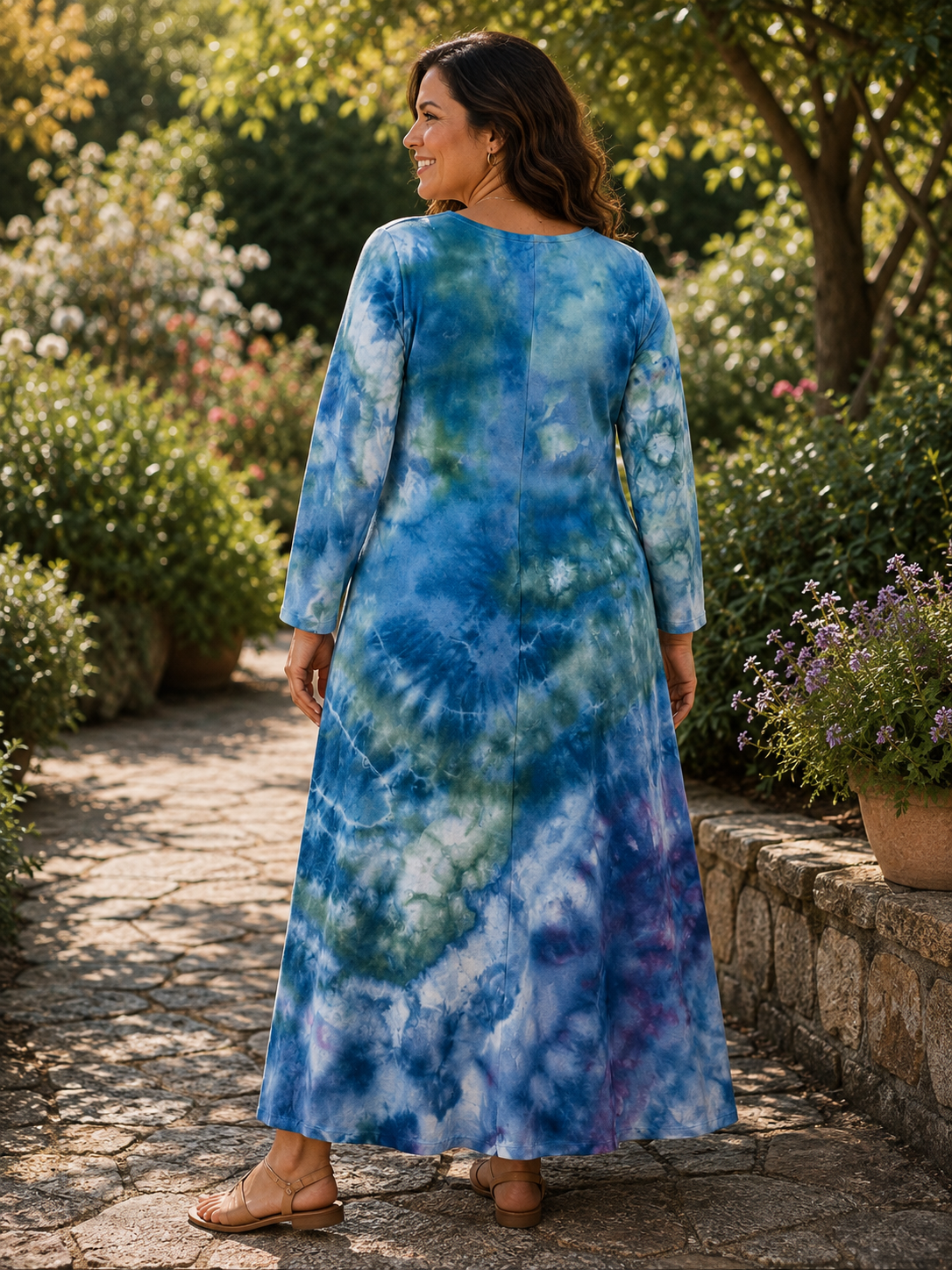 Long Sleeve Maxi Dress - Seal Glass Drift - (Medium)