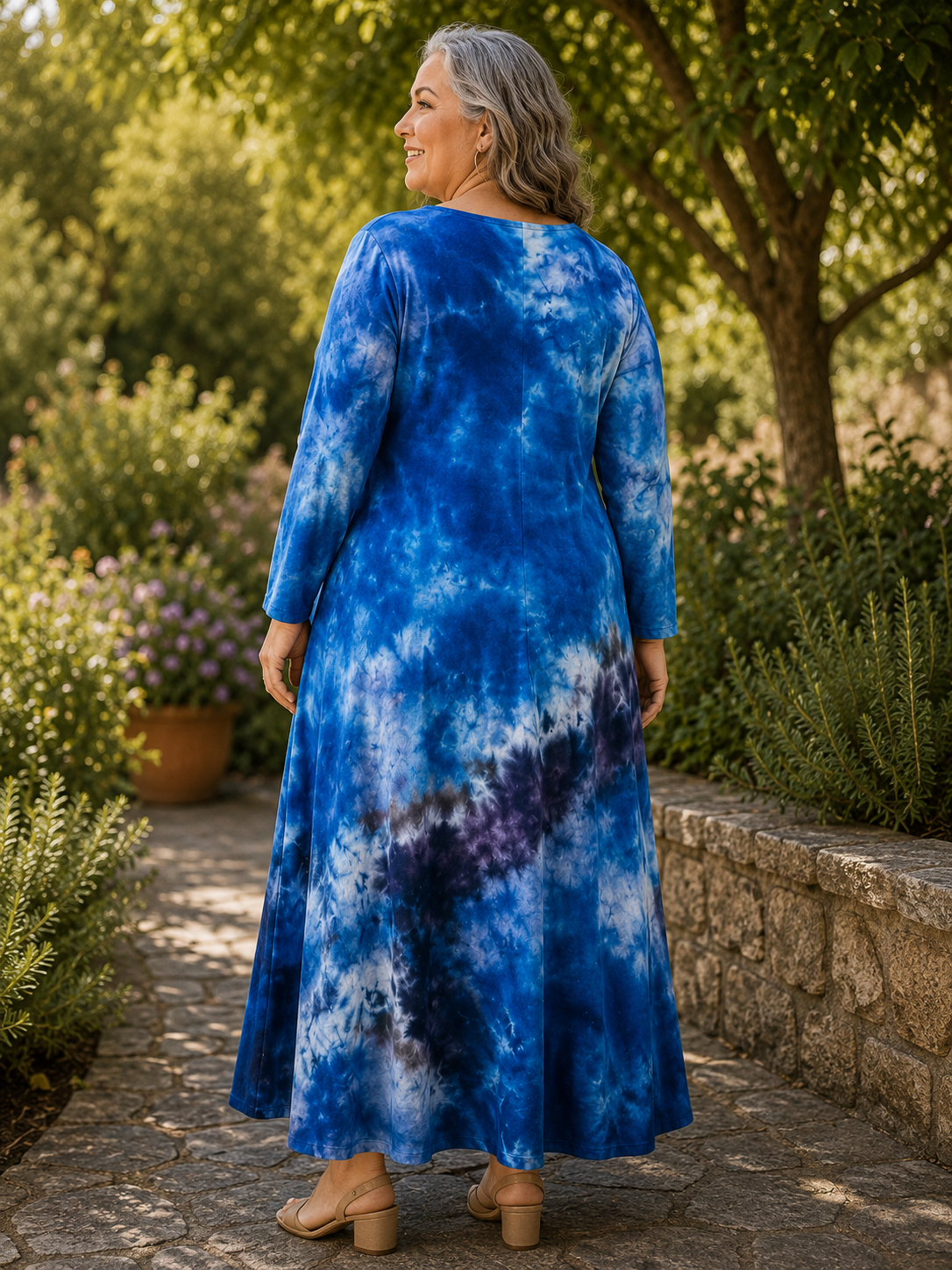 Long Sleeve Maxi Dress Sapphire Drift (3XL)