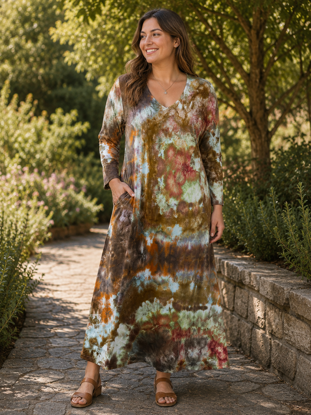 Long Sleeve Maxi Dress Woodland Alchemy (XL)
