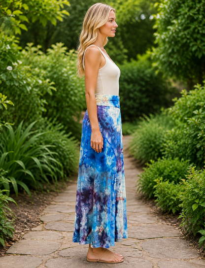 Tide Whisper Hand Dyed Maxi Skirt (Large)