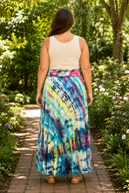 Starlit Blossom – Hand Dyed Maxi Skirt (XXL)
