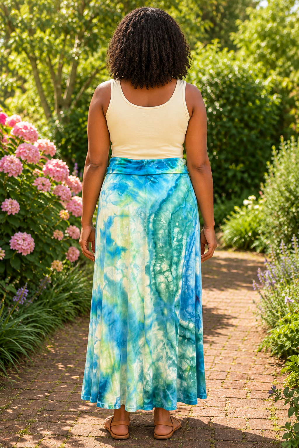 Ocean Spirit – Hand Dyed Boho Maxi Skirt (Size XXL)
