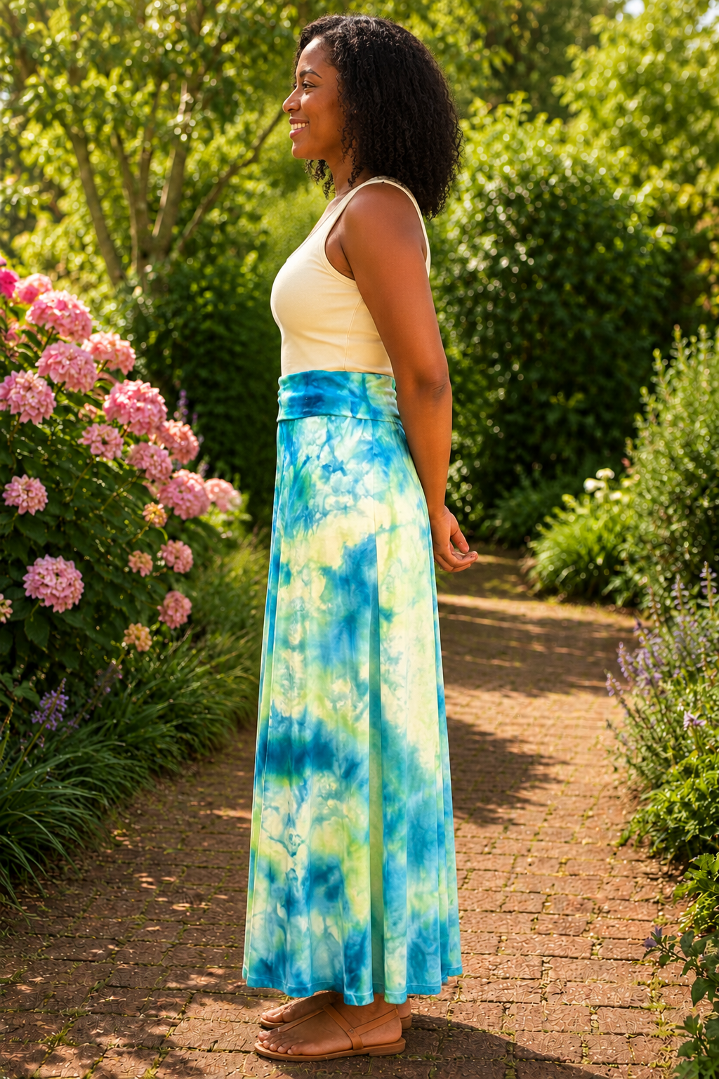 Ocean Spirit – Hand Dyed Boho Maxi Skirt (Size XXL)