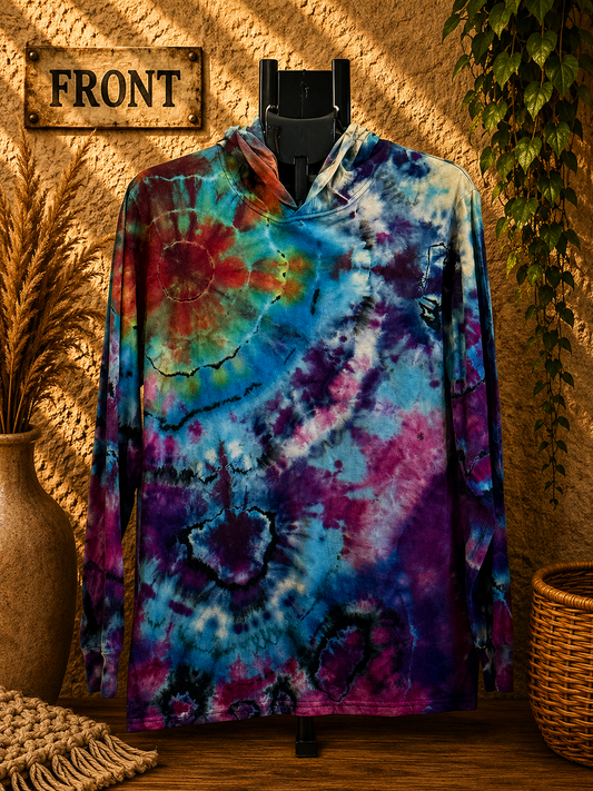 LS T-Shirt Hoodie — Reverse Dyed— (Large)
