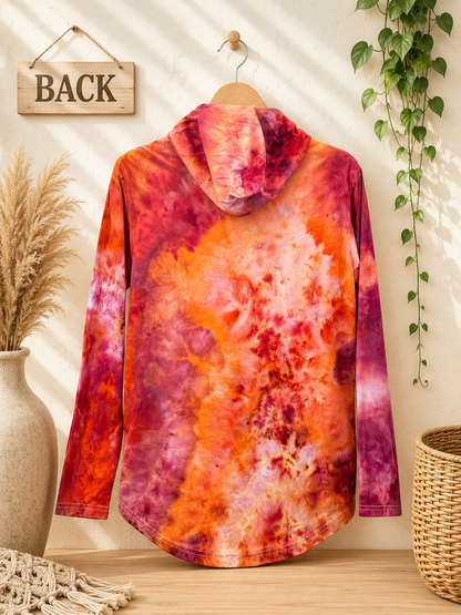 LS T-Shirt Hoodie —Hand Dyed — (Medium)
